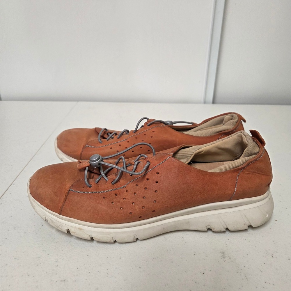 Samuel Hubbard Fast W1610-035 Tan Leather Bungee Walking Shoes Womens 9.5 M